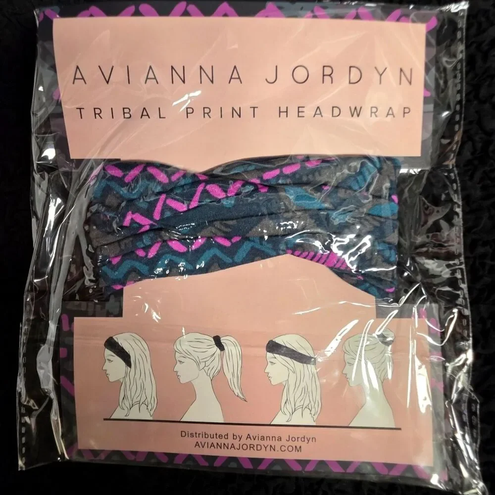 NWT Avianna Jordyn Tribal Headwrap Set of 2 Multi-Color Elastic Headbands